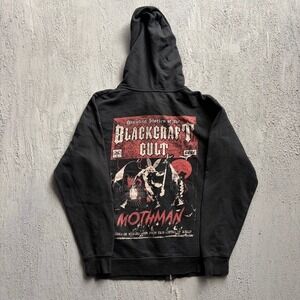Blackcraft Cult Zip Up Hoodie Small Black Mothman Goth